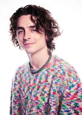 Timothée Chalamet in Colorful Sweater