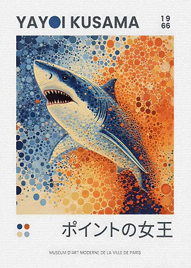 Yayoi Kusama Shark Poster