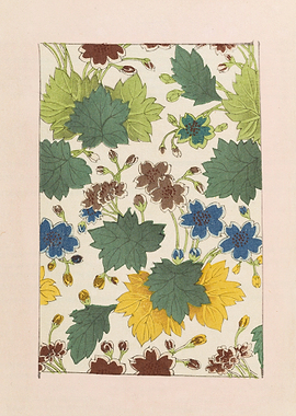 Floral Pattern with Leaves and Flowers