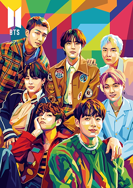BTS Pop Art Group Portrait