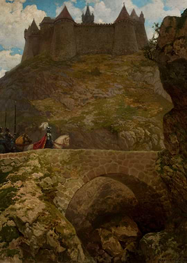 Knight Approaching a Castle
