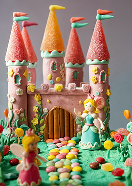 Fairytale Castle Cake with Princesses
