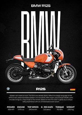 BMW R12S Motorcycle Poster