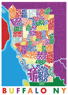 Buffalo NY Text Art Map