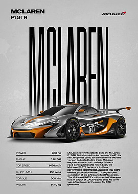 McLaren P1 GTR Poster