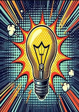Lightbulb Idea Pop Art