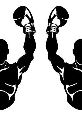 Two boxers with skull gloves