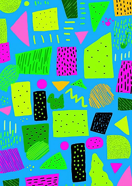 Playful Colorful Abstract Shapes Poster