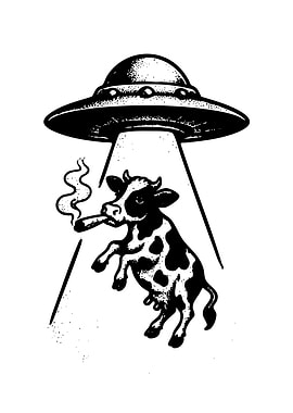 Cow Abducted by UFO Smoking