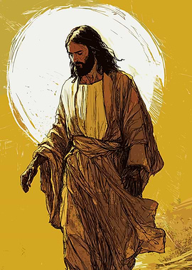 Jesus Christ in a golden halo