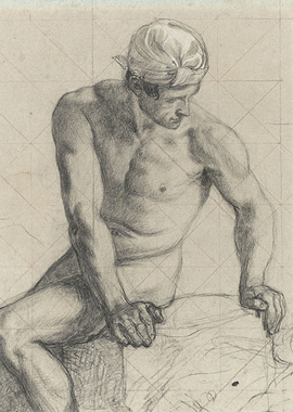 Pencil Sketch of a Muscular Man