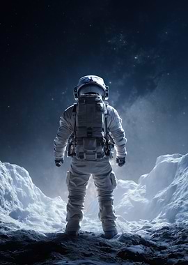 Astronaut on a Rocky Alien Planet