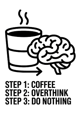 Coffee, Overthink, Do Nothing Steps