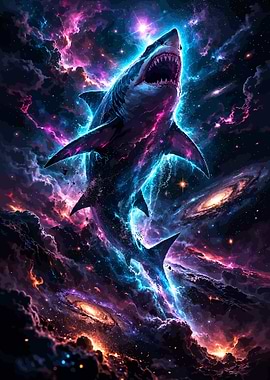 Cosmic Shark in Nebula