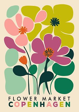 Abstract Floral Market Poster
