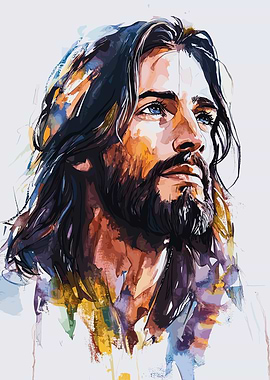 Watercolor Portrait of Jesus Christ