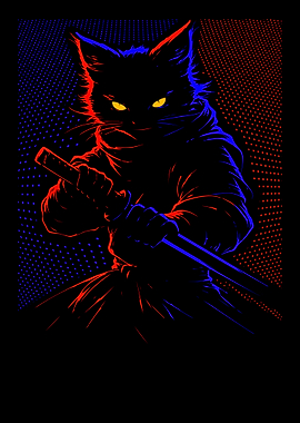 Ninja Cat with Katana