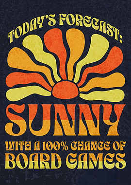Retro Sunny Forecast Board Games Room Decor