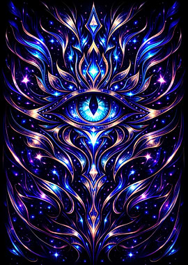 Cosmic Eye with Swirling Nebula Patterns