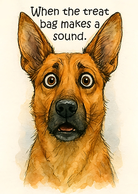 Dog Reacts to Treat Bag Sound