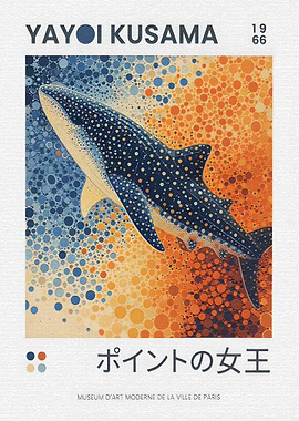 Yayoi Kusama Whale Shark Poster