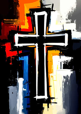 Abstract Christian Cross Art