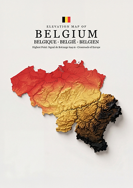 Elevation Map of Belgium