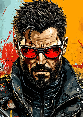 Man with Red cyberpunk