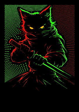 Ninja Cat with Katana