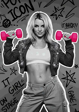 Britney Spears with Dumbbells
