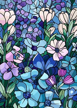 Stained Glass Floral Pattern