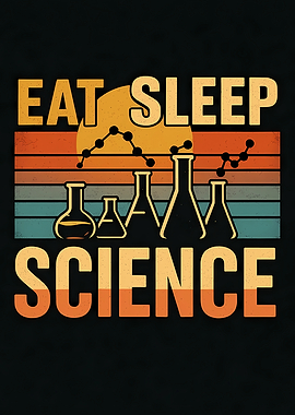 Eat Sleep Science Retro Design