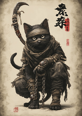 Black Cat Ninja with Scythe