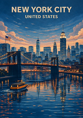 New York City Skyline at Dusk