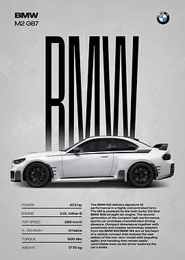 BMW M2 G87 Car Poster