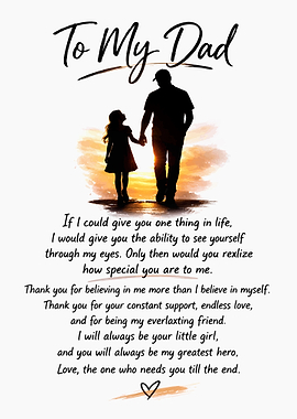 To My Dad From Daughter Sentimental Gift