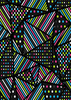 Geometric Abstract Pattern with Neon Colors