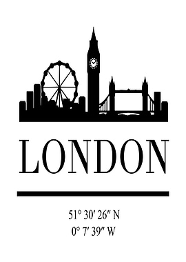 London Skyline with Coordinates