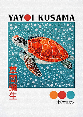 Yayoi Kusama Sea Turtle Art