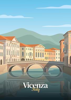 Vicenza Italy Canal Bridge