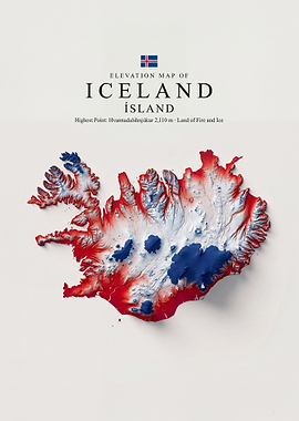 Elevation Map of Iceland