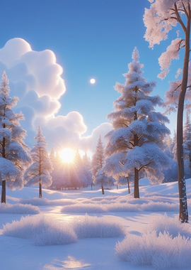 Winter Forest Sunrise