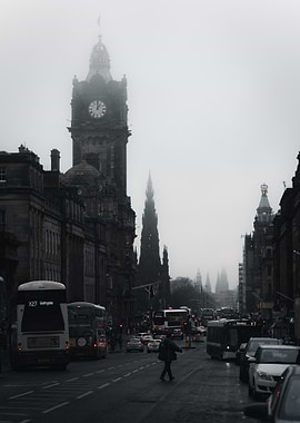 Misty Edinburgh Princess Street Scene