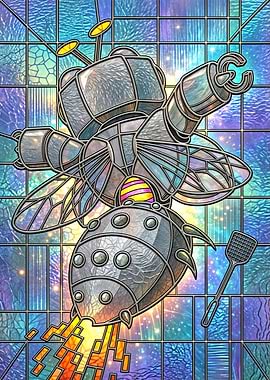 Gnat Attack in Stained Glass Style