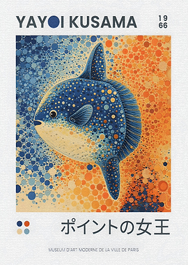 Yayoi Kusama Sunfish Art Poster