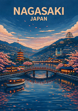 Nagasaki Japan Cherry Blossom River