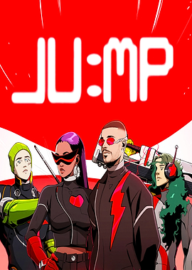 JUMP characters with logo