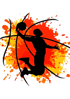 Basketball Player Dunking Silhouette