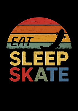 Eat Sleep Skate Retro Sunset