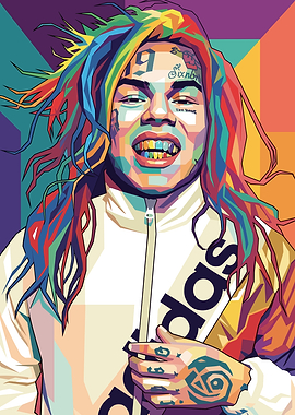 Tekashi 6ix9ine Pop Art Portrait